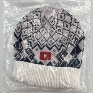 YouTube Creators Black White Red Play Button Bell Nordic Knit Beanie Winter Hat